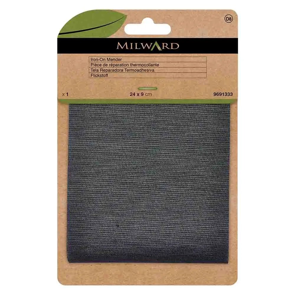 Milward iron-on patch for clothing 24x9cm - dark grey