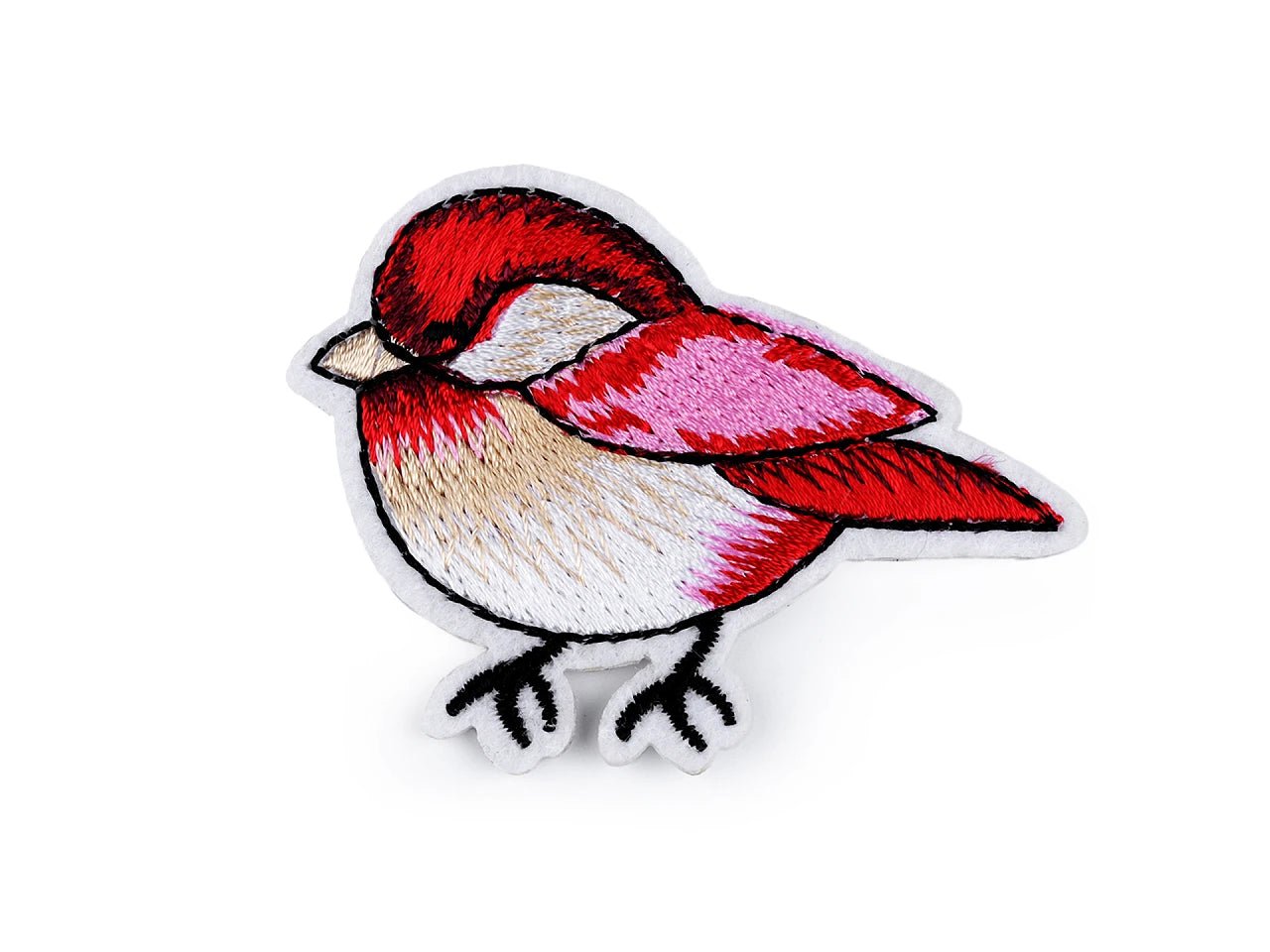 Image with iron-on bird patch | 4.5 x 6 cm | assorted shades – available at Šarlotes audumi