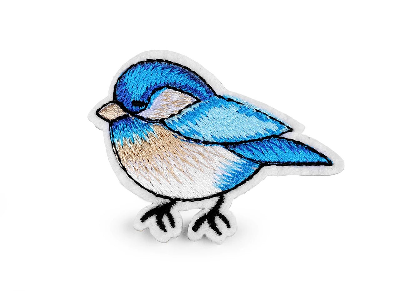 Image with iron-on bird patches | 4.5 x 6 cm | various shades – available at Šarlotes audumi