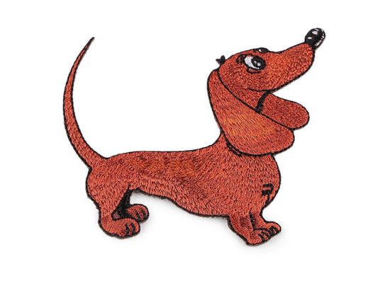 Image with iron-on patch Dachshund| 8 x 9 cm – available at Šarlotes audumi