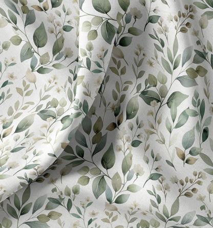 Tkanina premium 100% bawełniana – zielone liście 115 g/m²