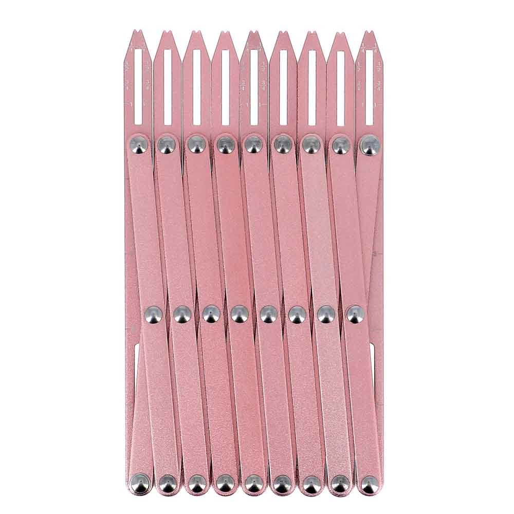 Extendable measuring ruler for buttonhole and button placement Bohin