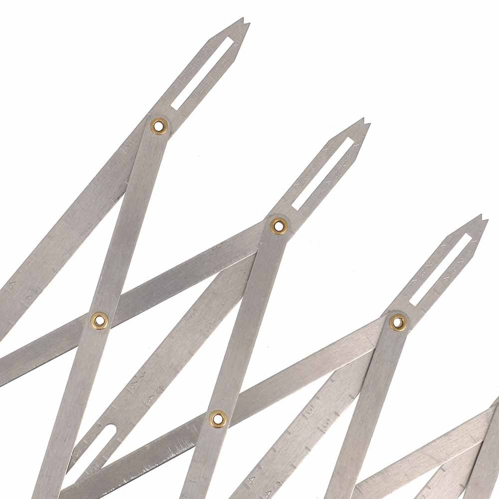 Expandable measuring ruler for placing buttonholes and buttons Bohin