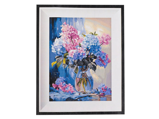 Zestaw do haftowania z nadrukowanym wzorem – Kwiaty w wazonie, 30 × 40 cm – dostępny online w sklepie Šarlotes audumi