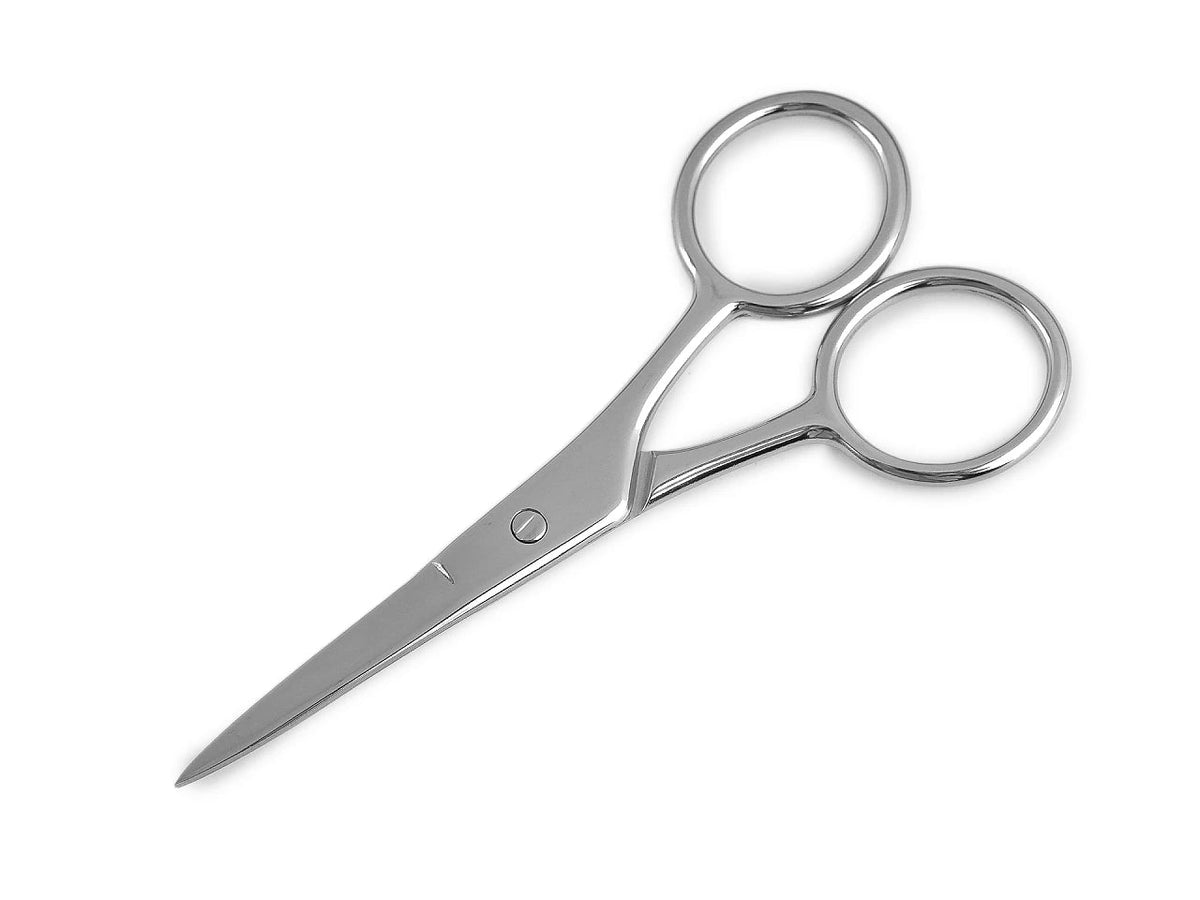 Zdjęcie nożyczek do haftu 10 cm – metalowych, z prostymi ostrzami – dostępnych online w sklepie Šarlotes audumi