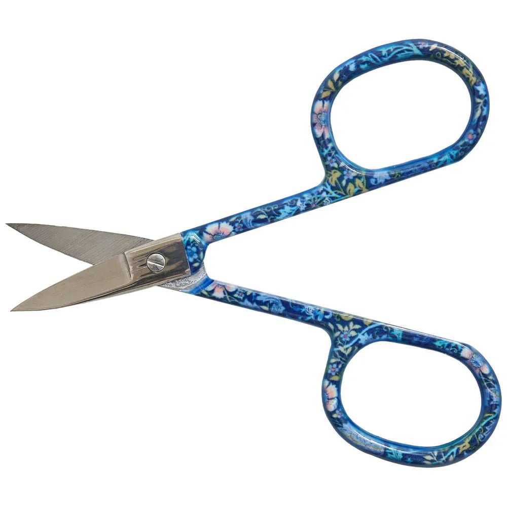 Image of embroidery scissors with a floral pattern, blue Hobby Gift – available at Šarlotes audumi