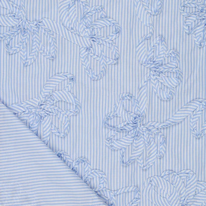 Image with embroidered cotton fabric with a pattern - blue lines 140 g/m² – available at Šarlotes audumi