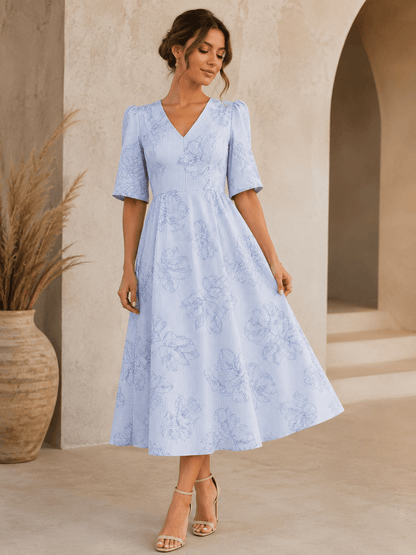 alt
Image of embroidered cotton fabric with a pattern - blue lines 140 g/m² – available at Charlotte's fabrics