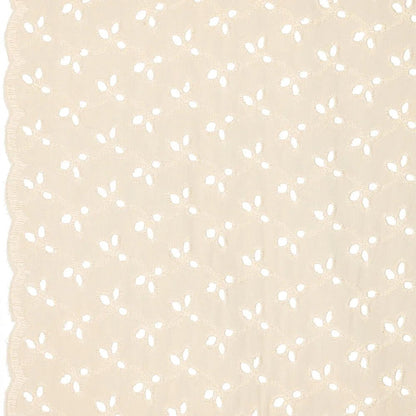 Embroidered cotton fabric - embroidery on beige 115g/m²