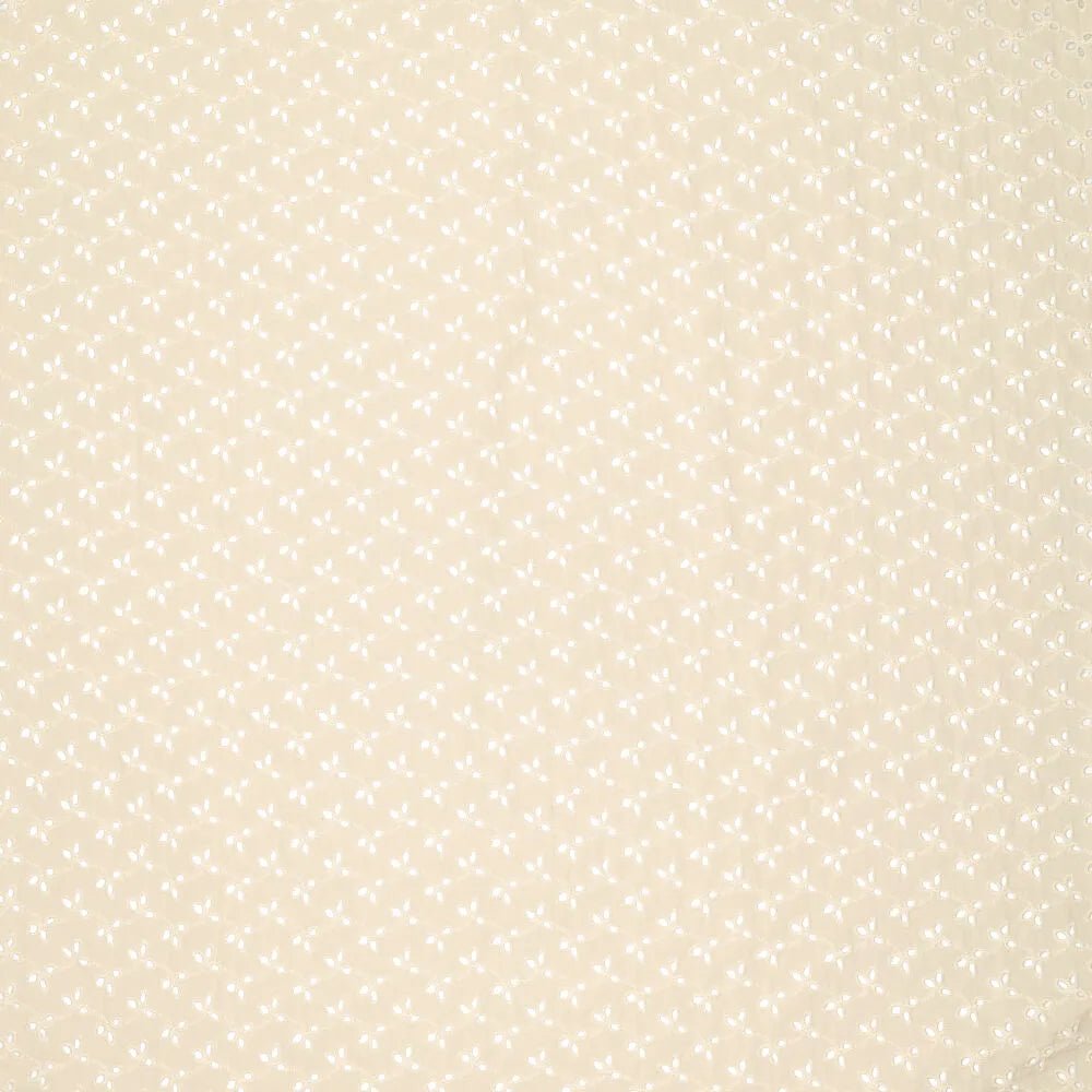 Embroidered cotton fabric - embroidery on beige 115 g/m²