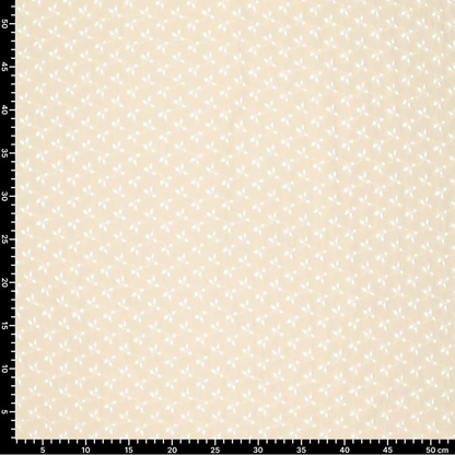 Embroidered cotton fabric - embroidery on beige 115g/m²