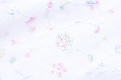 Embroidered cotton fabric - colorful embroidery 110 g/m²