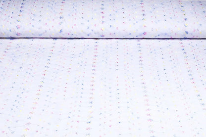 Embroidered cotton fabric - colorful embroidery 110 g/m²