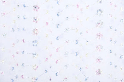 Embroidered cotton fabric - colorful embroidery 110 g/m²