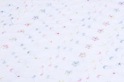 Embroidered cotton fabric - colorful embroidery 110 g/m²