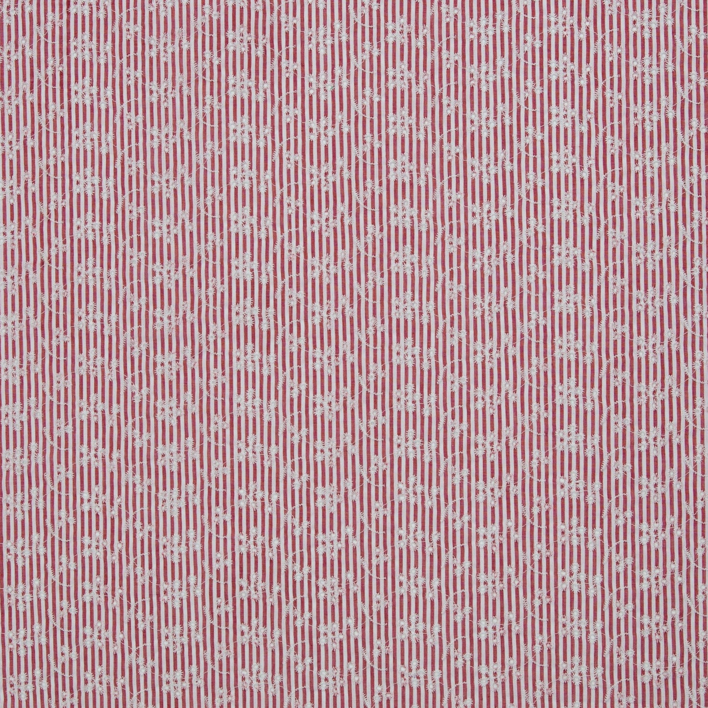 Image with Embroidered cotton fabric - floral motif with lines 120 g/m² – available at Charlotte's Fabrics