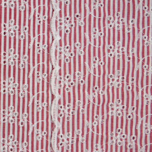 alt
Image with embroidered cotton fabric - floral motif with lines 120 g/m² – available at Charlotte's Fabrics