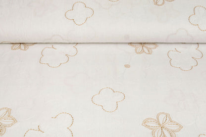 Embroidered cotton fabric - flowers 110 g/m²