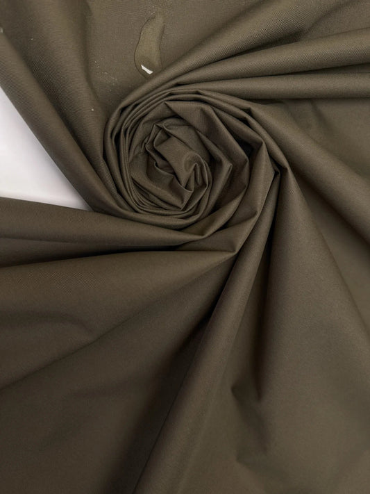 Image of Japanese polyamide membrane twill fabric – green | 100% polyamide | 150 g/m² | 152 cm – available at Šarlotes audumi
