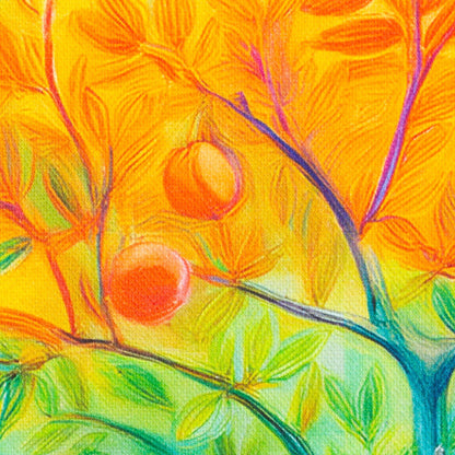 Canvas fabric - apple tree 210 g/m²