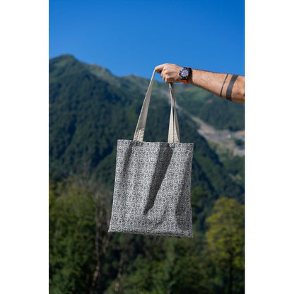 Canvas fabric - beige-gray pattern 225 g/m²