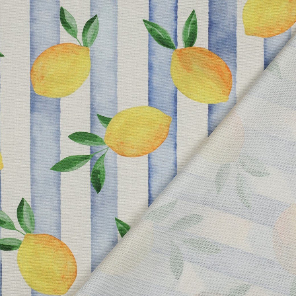 Image of canvas fabric - lemons 210 g/m² – available at Šarlotes audumi