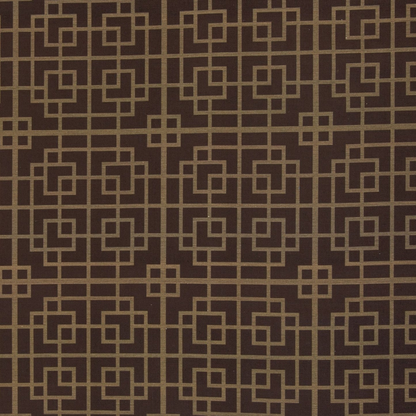 Canvas fabric - geometric pattern on a brown background 220 g/m²