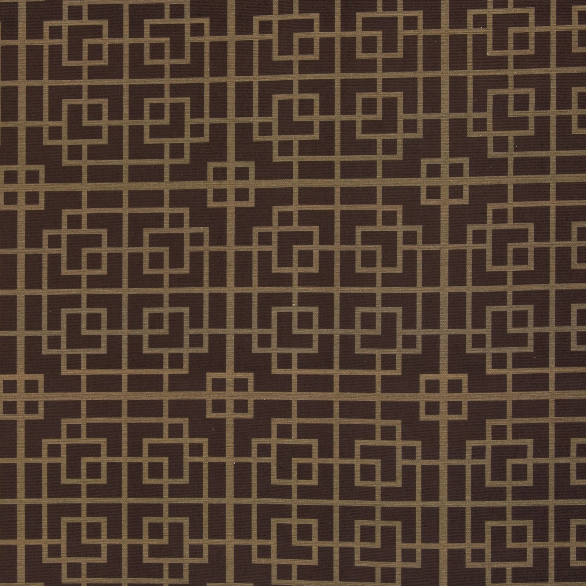 Canvas fabric - geometric pattern on a brown background 220 g/m²