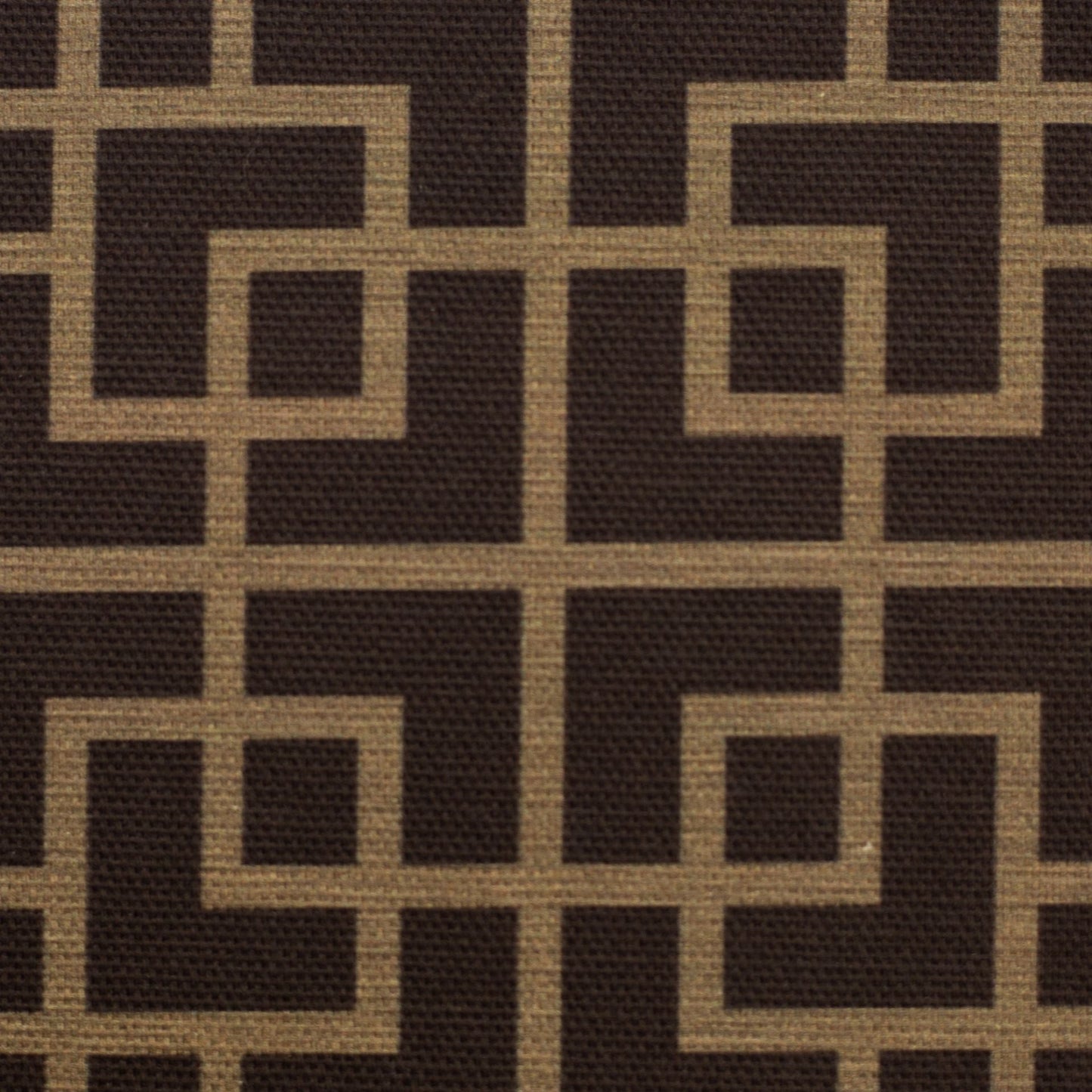 Canvas fabric - geometric pattern on a brown background 220 g/m²