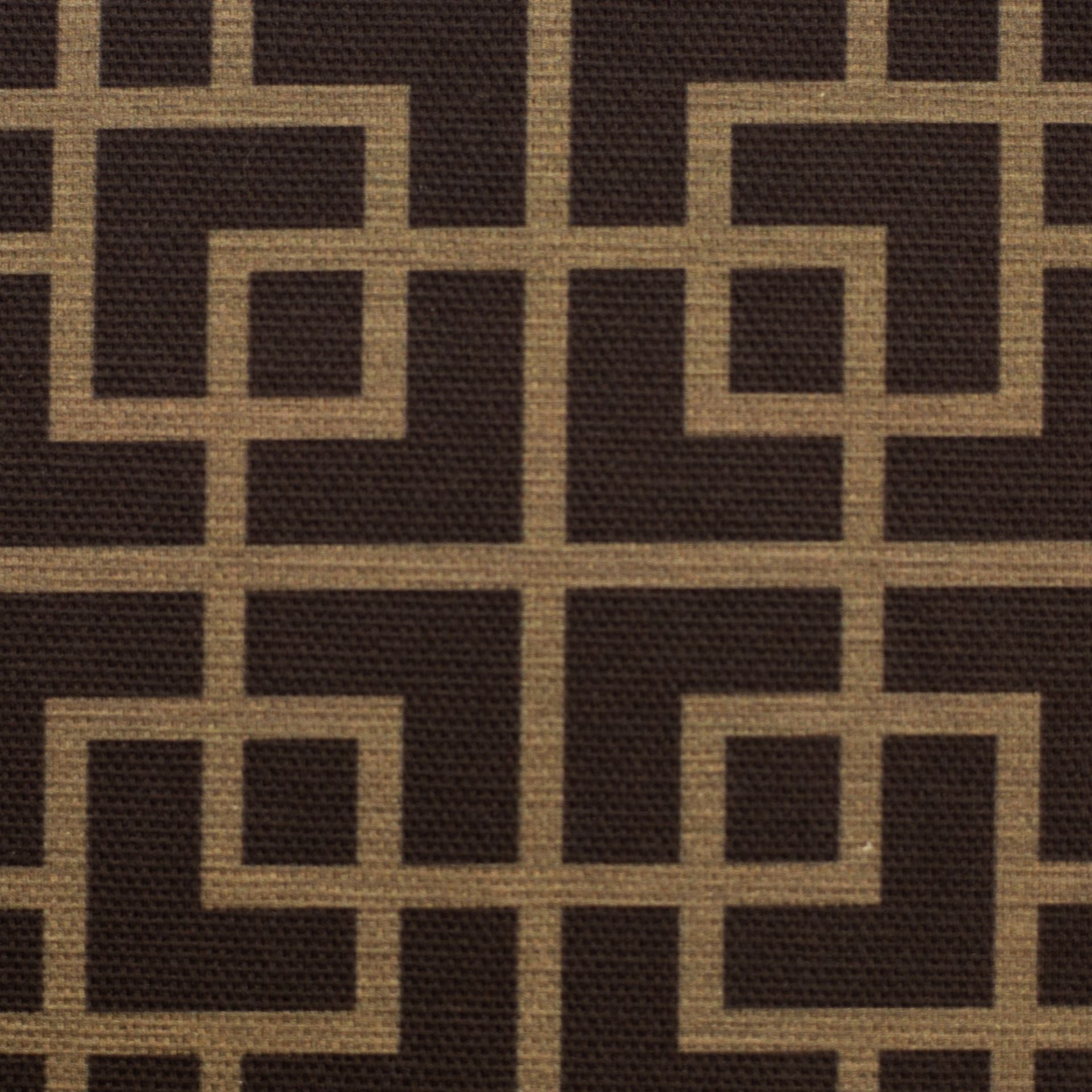 Canvas fabric - geometric pattern on a brown background 220 g/m²