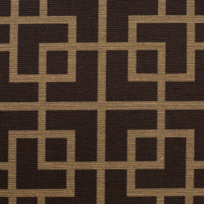 Canvas fabric - geometric pattern on a brown background 220 g/m²