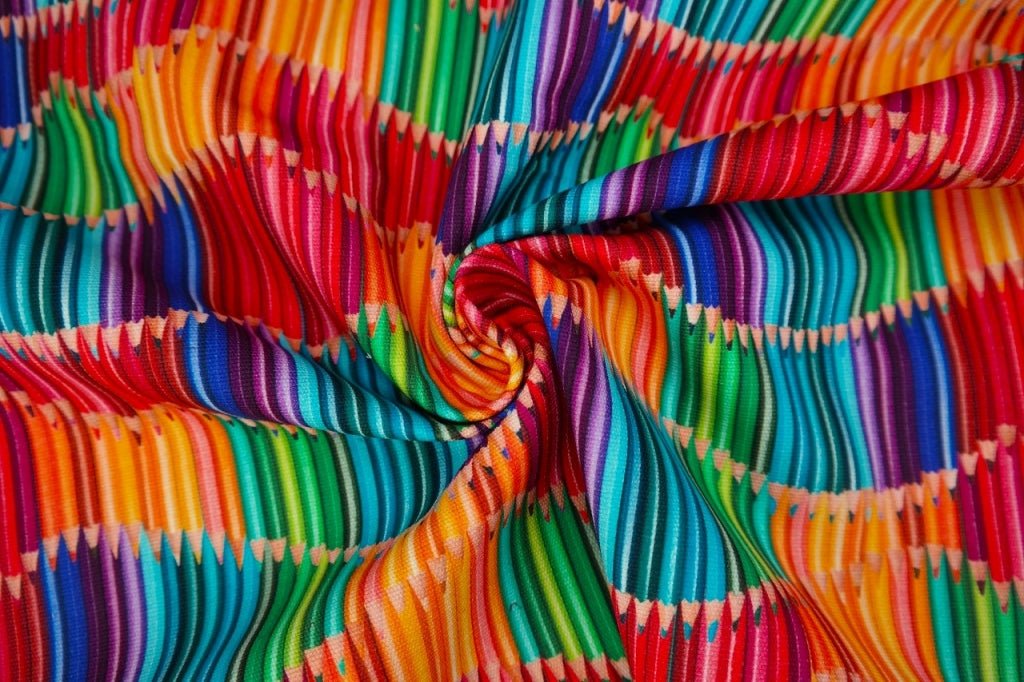 Canvas fabric - colored pencils 275 g/m²