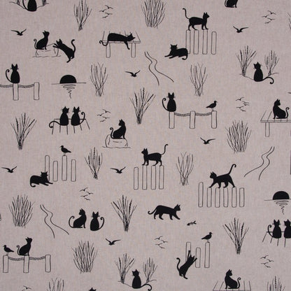 Image with canvas fabric - lazy cat life – available online at Charlotte Fabrics