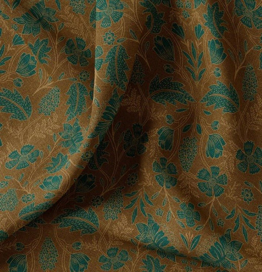 Image of canvas fabric - leaf motif 200 g/m² – available at Šarlotes audumi
