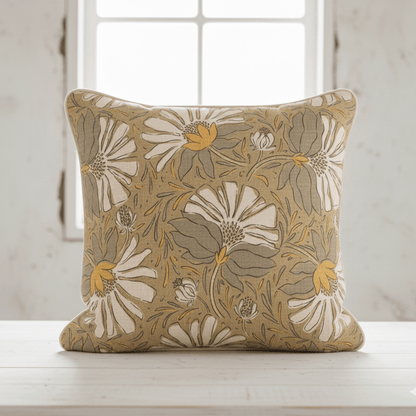 Image with canvas fabric - a serene floral world 200 g/m² – available at Charlotte's Fabrics