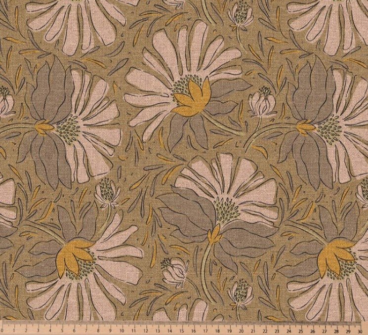 Image with canvas fabric - serene floral world 200 g/m² – available at Charlotte's fabrics