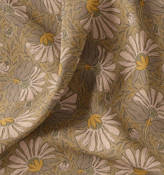 Image with canvas fabric - a tranquil floral world 200 g/m² – available from Šarlotes audumi