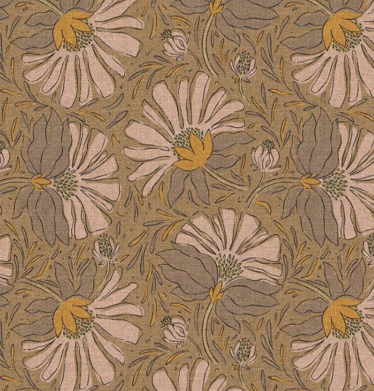 Image with canvas fabric - a peaceful world of flowers 200 g/m² – available at Šarlotes audumi