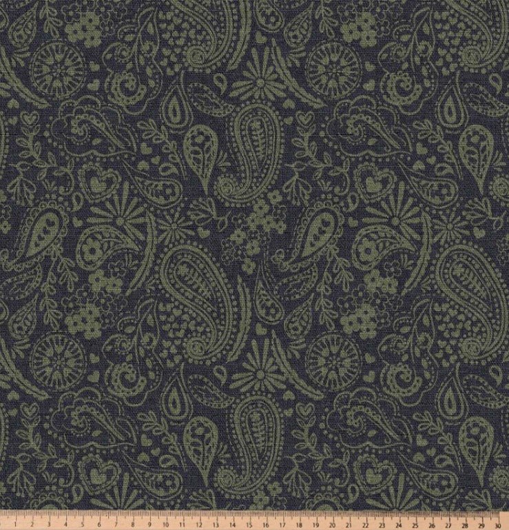 Image of canvas fabric - kidney-shaped pattern 200 g/m² – available at Šarlotes audumi