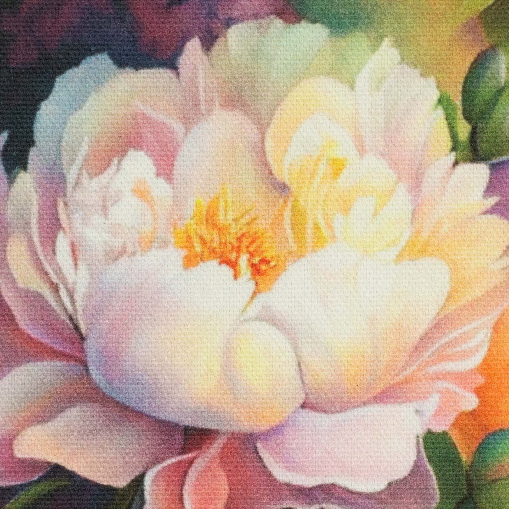 Zdjęcie z tkaniną kanvas - peonie 250 g/m² – dostępne w Šarlotes audumi