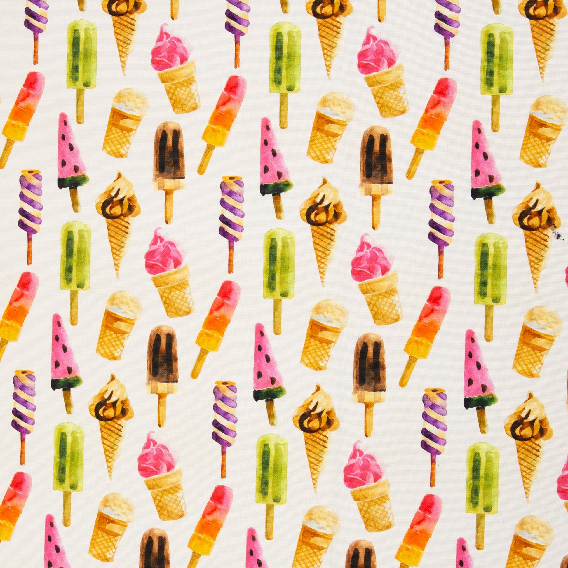 Image of canvas fabric - ice creams 200 g/m² – available at Šarlotes audumi