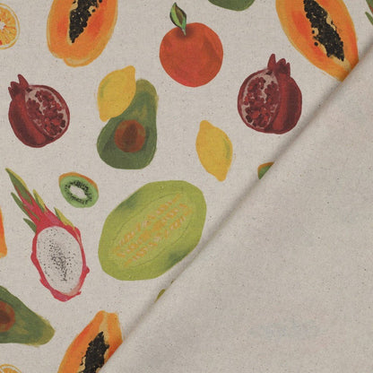 Image with canvas fabric - tropical fruits 220 g/m² – available at Charlotte’s Fabrics