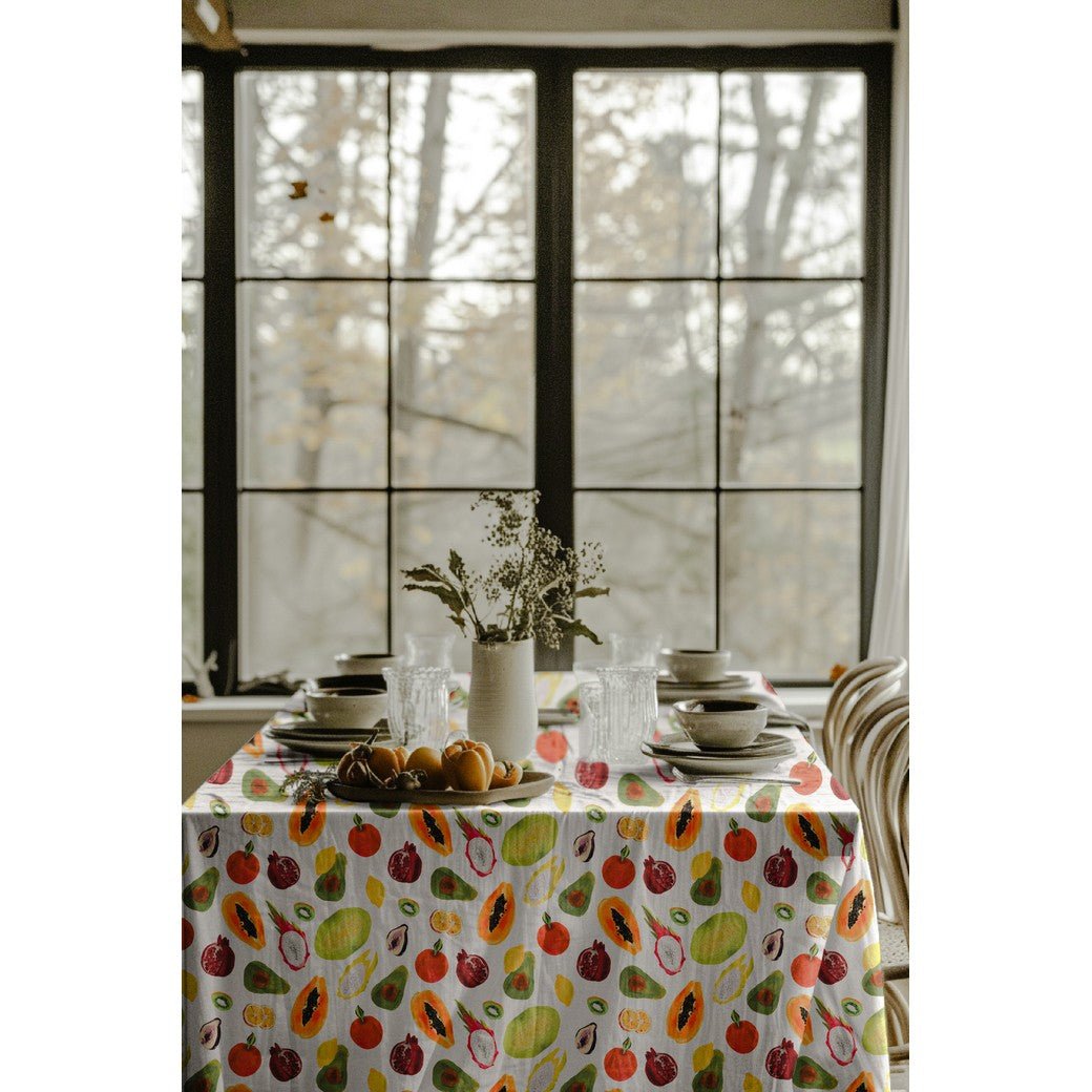 Image with canvas fabric - tropical fruits 220 g/m² – available at Charlotte fabrics