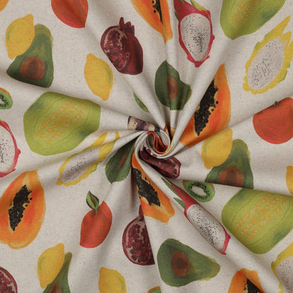 Image of canvas fabric - tropical fruits 220 g/m² – available at Šarlotes audumi