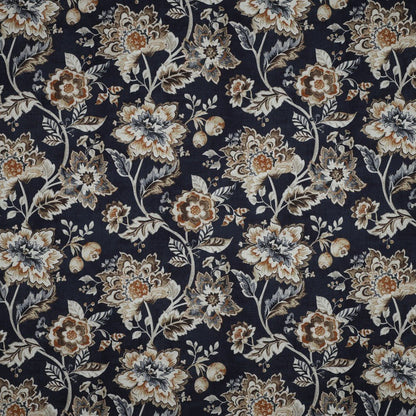 Image with canvas fabric - flowers on a dark blue background 190 g/m² – available at Šarlotes audumi