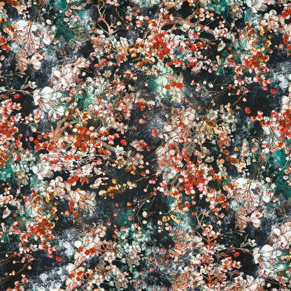 Image of a dress fabric with elastane - multicolored pattern 80 g/m² – available at Charlotte's fabrics