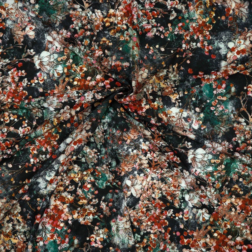Image of dress fabric with elastane - multicolored pattern 80 g/m² – available at Šarlotes audumi