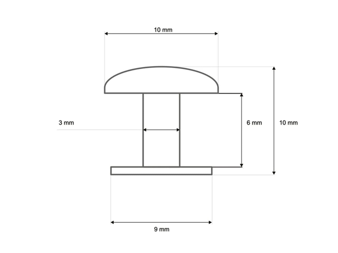 Nity metalowe dwustronne Ø10 mm - (100 szt.)