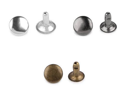 Zdjęcie metalowych nitów dwustronnych Ø9 mm (100 szt.) – dostępne online Šarlotes audumi