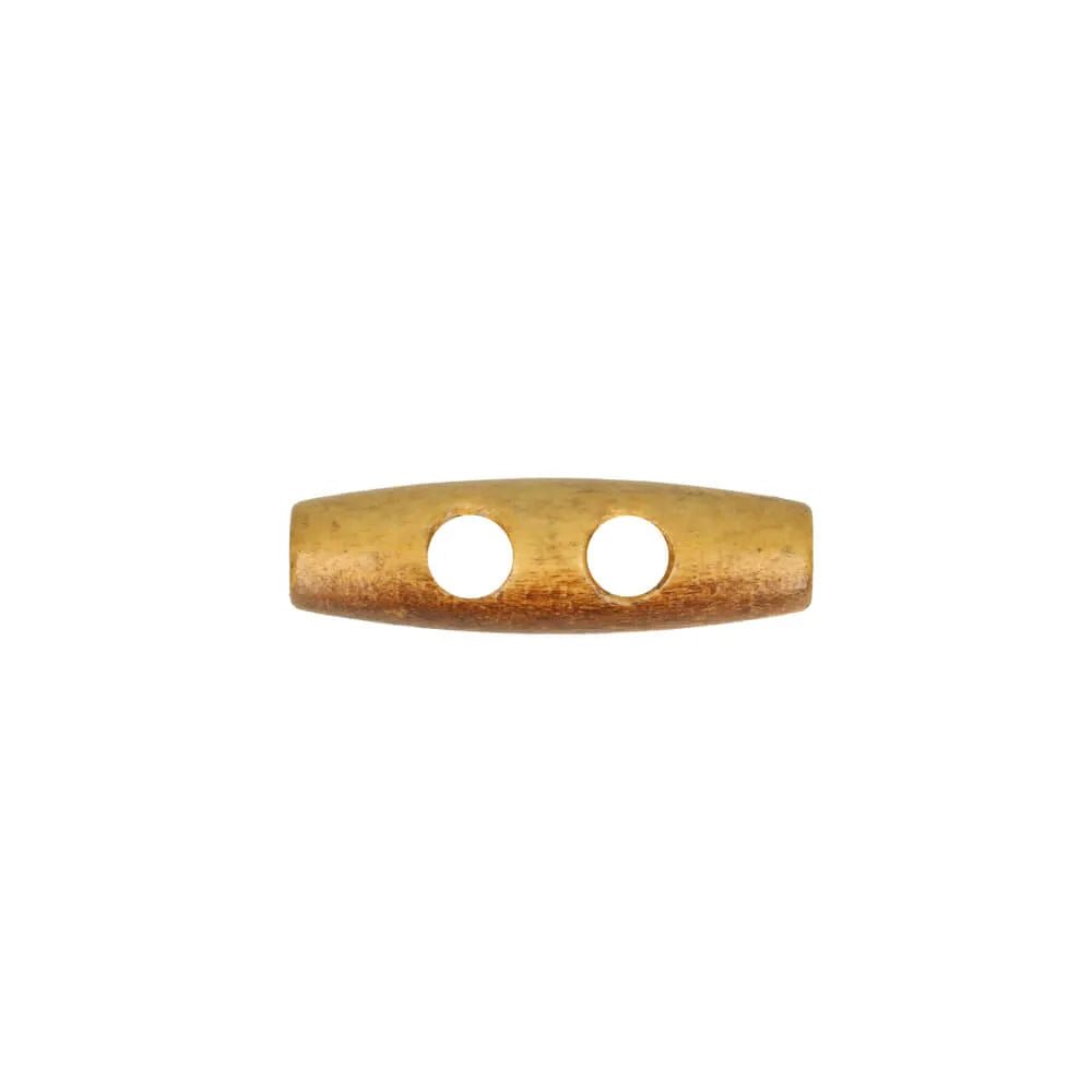 wooden toggle button, brown, 50 mm – available at Šarlotes audumi